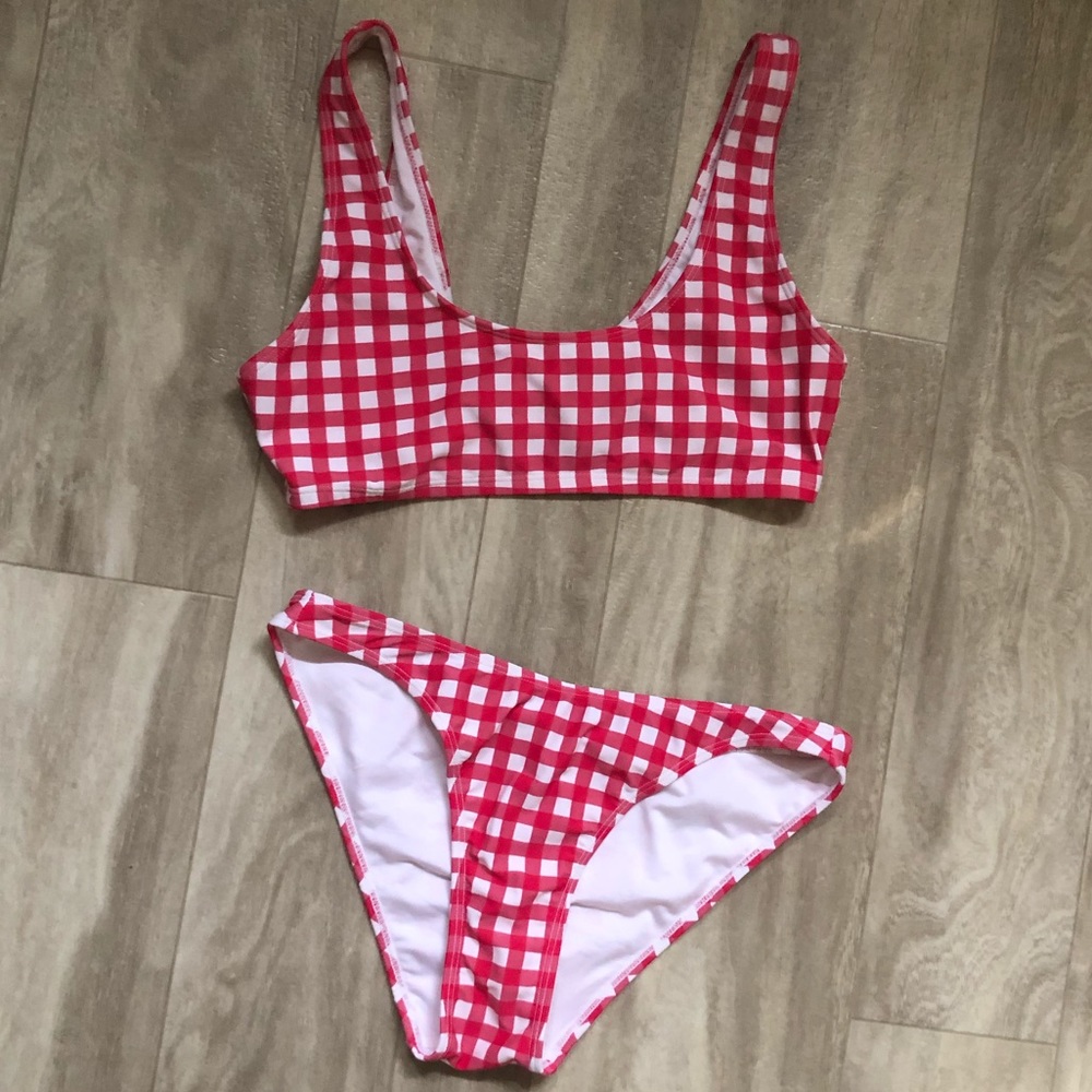 Red gingham bikini